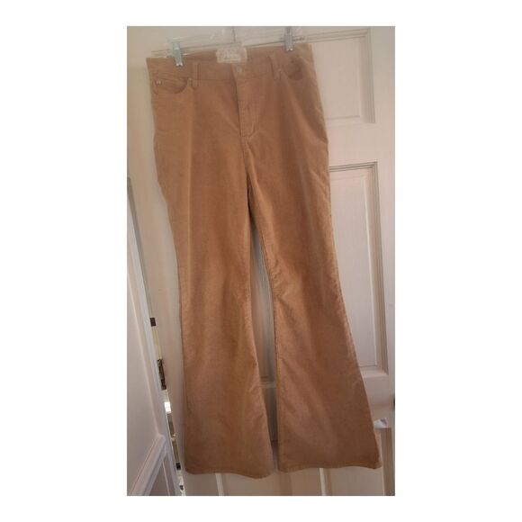 Corduroy Flare pants Camel Tan 11 Cotton Stretch Hi Rise 5 Pocket Altar'd State - Picture 2 of 16